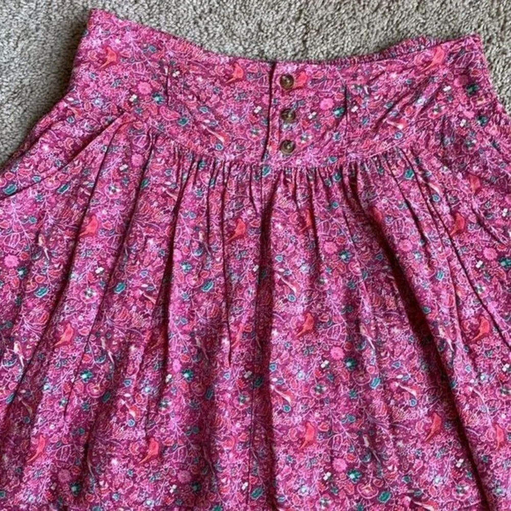 Vintage Pink skirt Floral dainty American Eagle mini ruffle small cottagecore‎